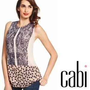 CABI Ladylike Tunic Sleeveless Blouse Print #938